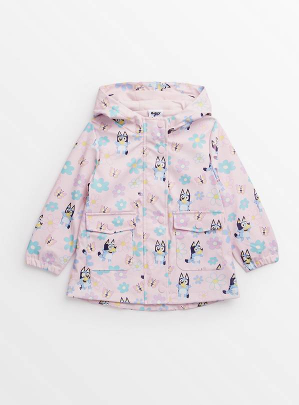 Bluey Floral Pink Rubberised Mac Coat 1-2 years